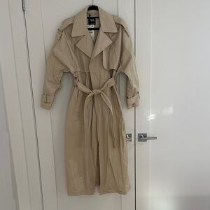 Zara Beige Oversized Long Trench Coat